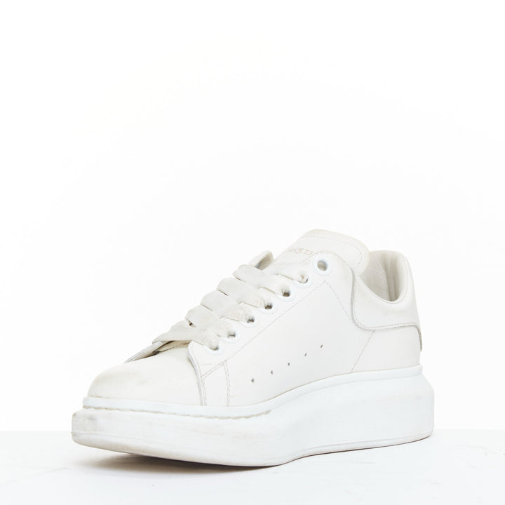 ALEXANDER MCQUEEN Oversized white leather logo exagerrated sole sneakers EU35.5