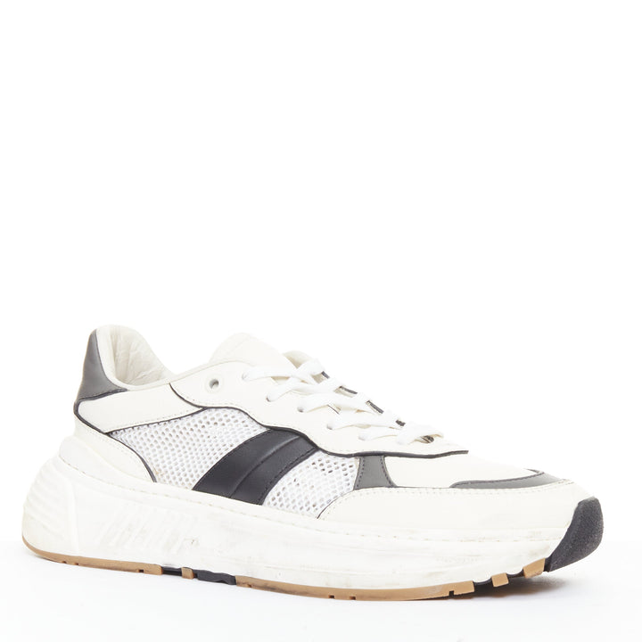 BOTTEGA VENETA 2020 Speedster white black mesh calfskin chunky sneakers EU42