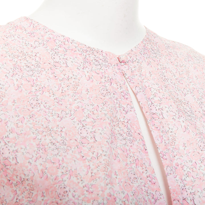 LOEWE 2018 cutout Liberty print cotton poplin peplum bell sleeve blouse FR36 S