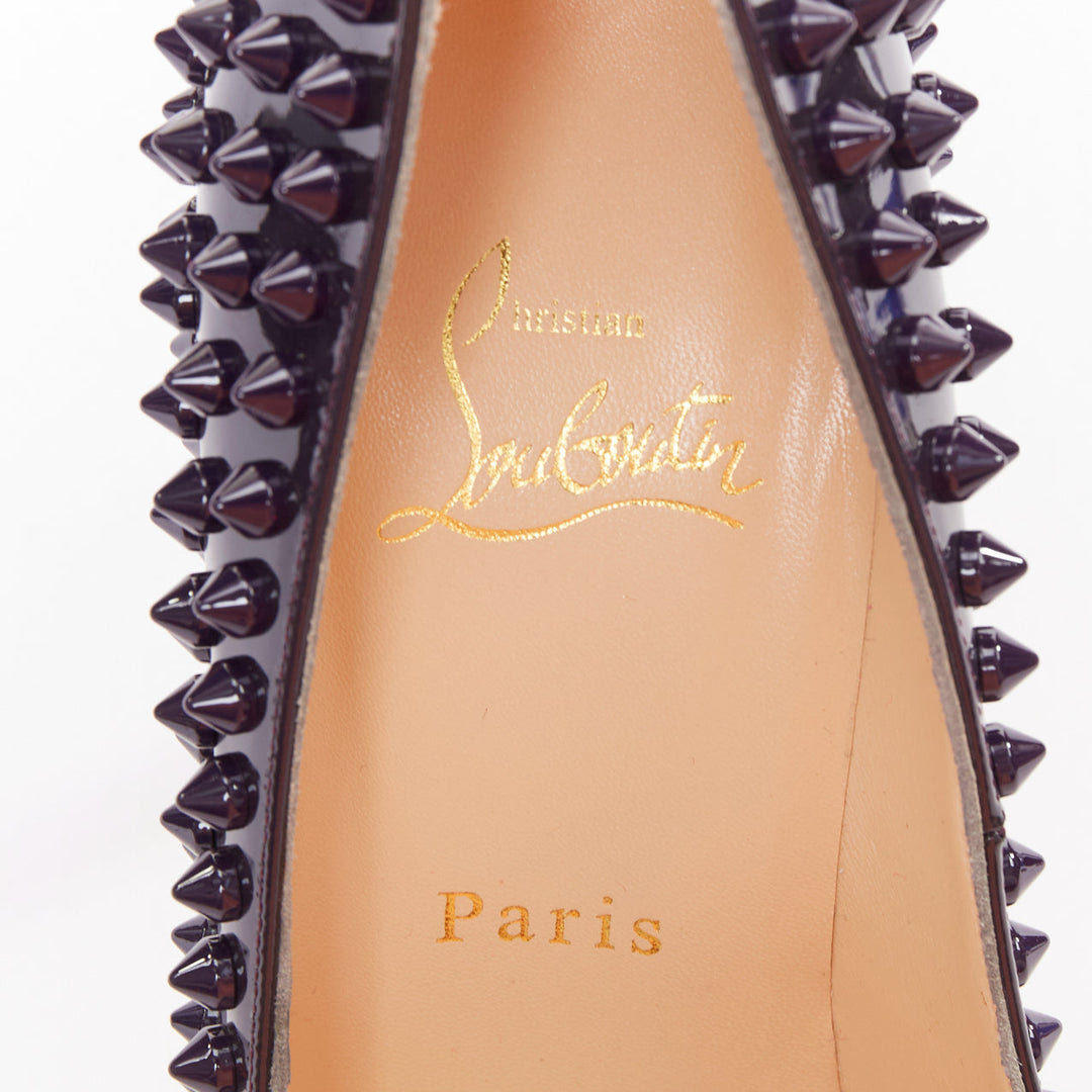 CHRISTIAN LOUBOUTIN Neofilo Spikes 120 Patent iris purple spikes platform EU38