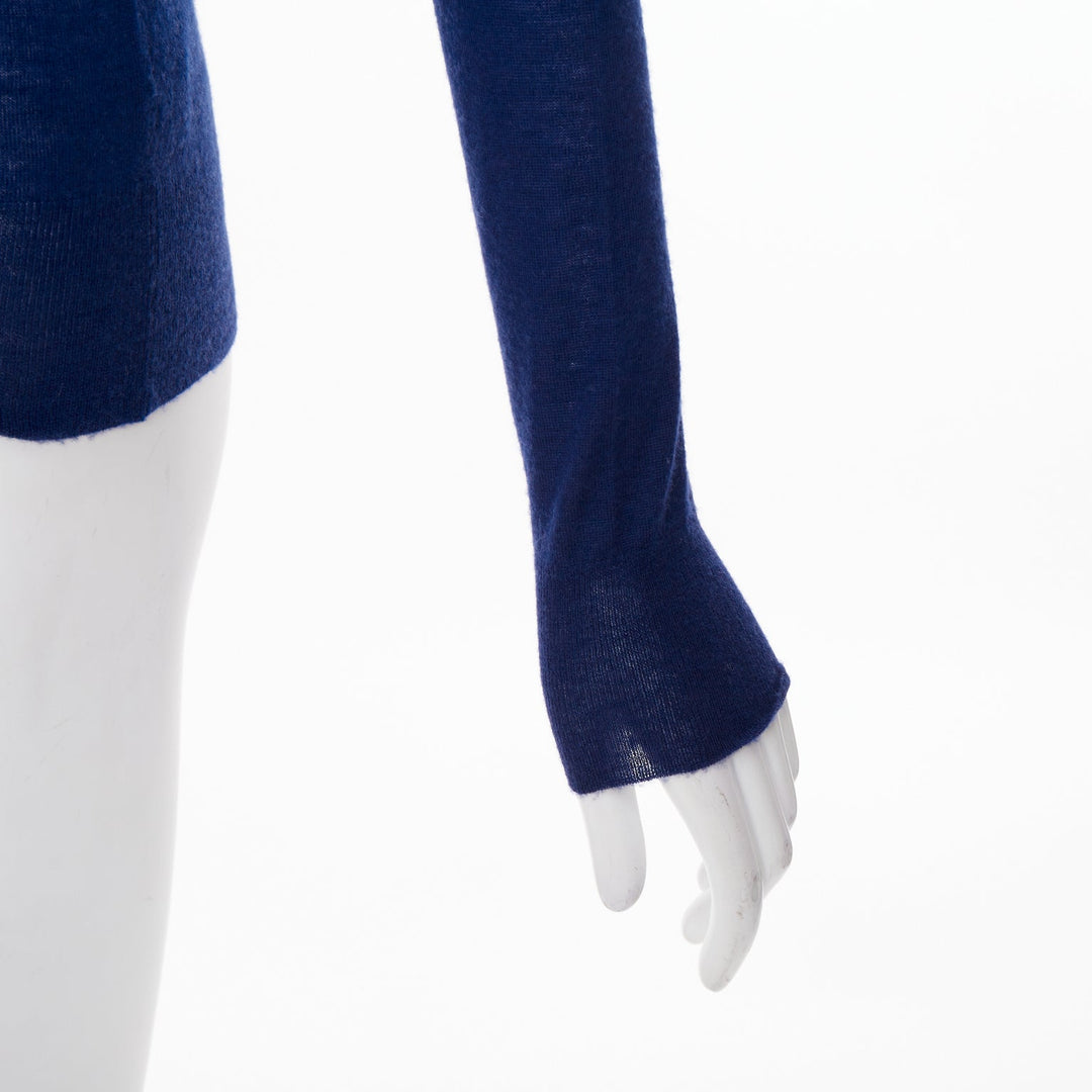JOSEPH 100% cashmere dark blue crew neck long sleeve sweater S