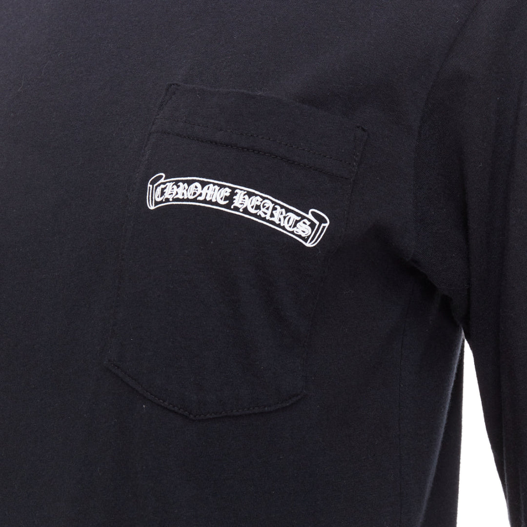 CHROME HEARTS black cotton white crosses logo long sleeve tshirt S