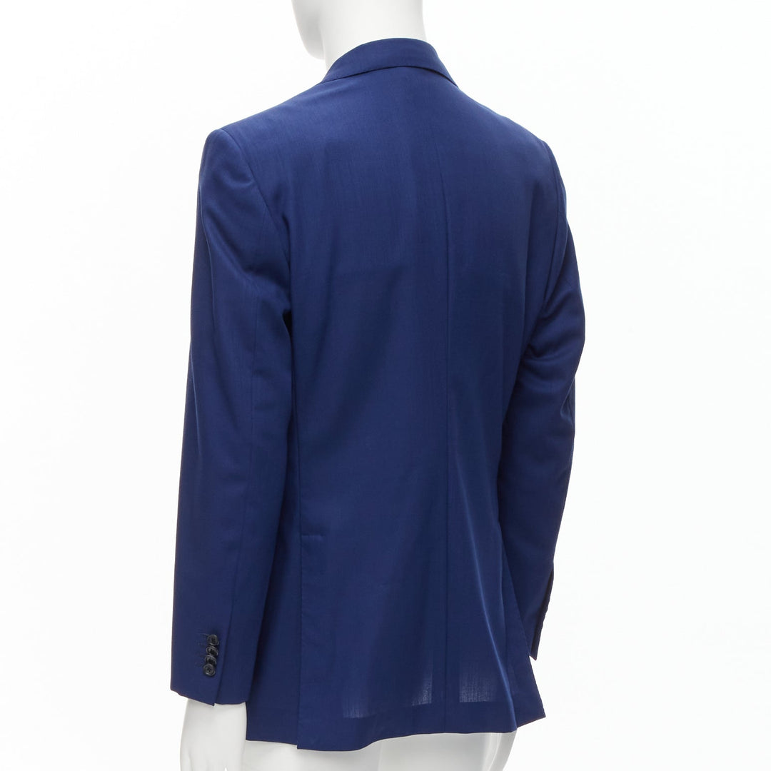 Male mannequin wearing Drake's Blue Wool Men Blazers in Size EU50 | Available at JHROP