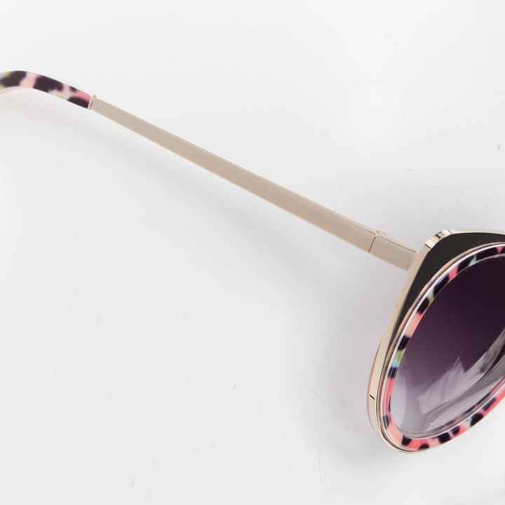 MATTHEW WILLIAMSON Linda Farrow MW987 pink green cat eye leopard sunglasses