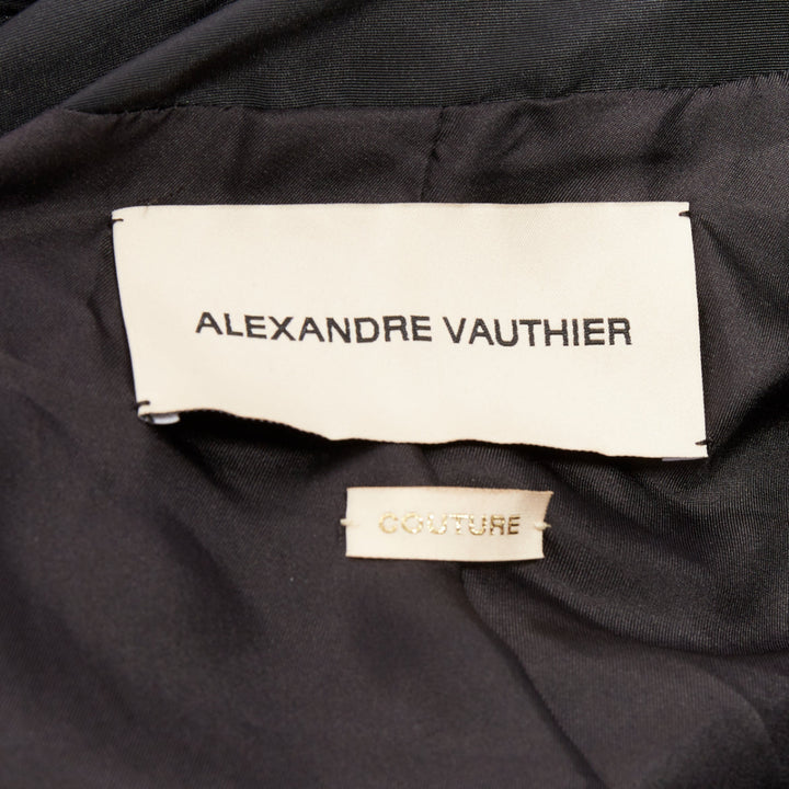 ALEXANDRE VAUTHIER COUTURE black sculptural ruffles peplum cropped blazer jacket