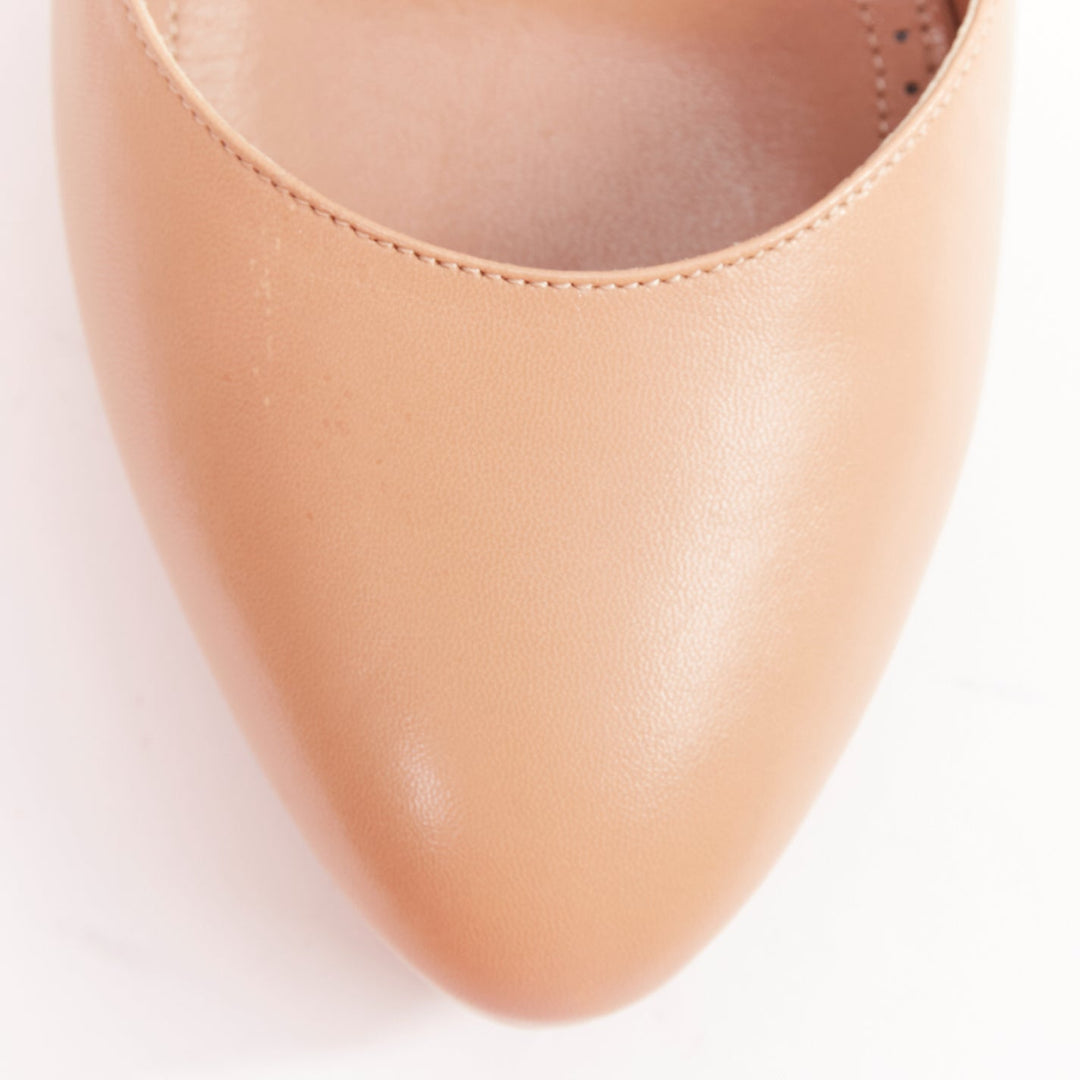ALAIA nude leather double ankle strap dorsay platform pumps EU37.5