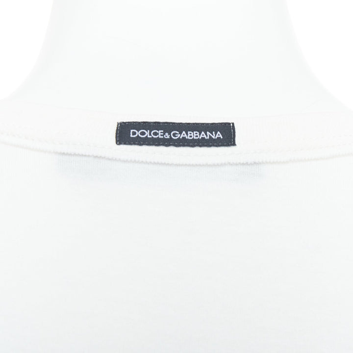 DOLCE GABBANA black white cotton lace overlay tank top IT40 S