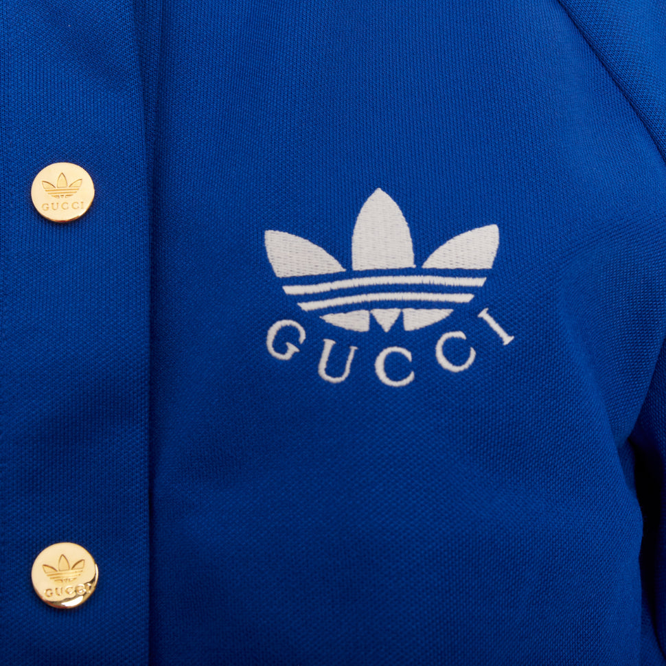 GUCCI Adidas 2022 Trefoil blue embroidery web trim logo track jacket XS
