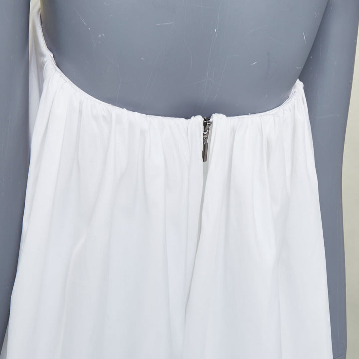 MATICEVSKI 2016 Profound white crisp cotton babydoll high low tunic top AUS8 S