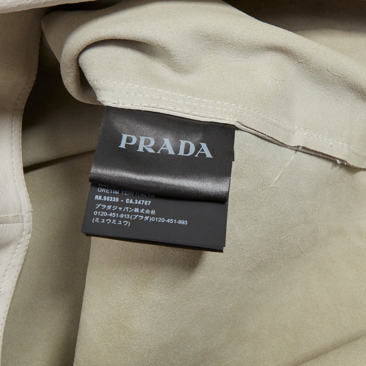 rare PRADA 2023 Runway Raf Simons Vitello white calf leather buckle vest IT50 L