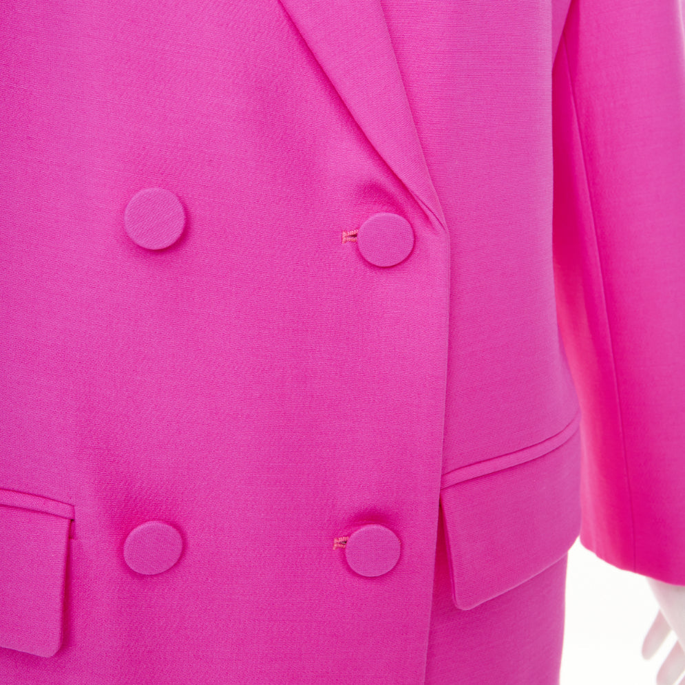VALENTINO 2022 Runway Pink PP Oversized blazer pink wool silk jacket IT36 XS