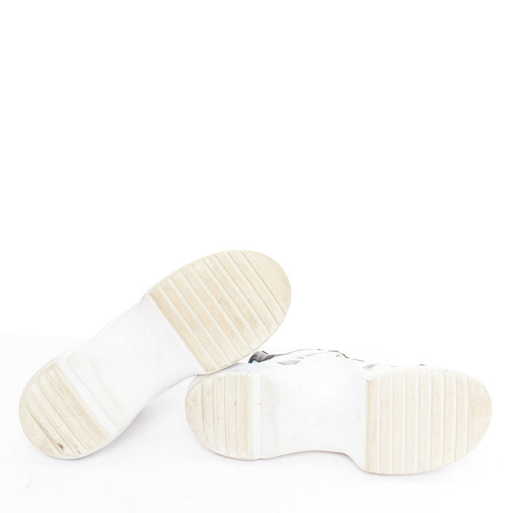 LOUIS VUITTON Archlight white leather black blue monogram chunky sneakers EU39