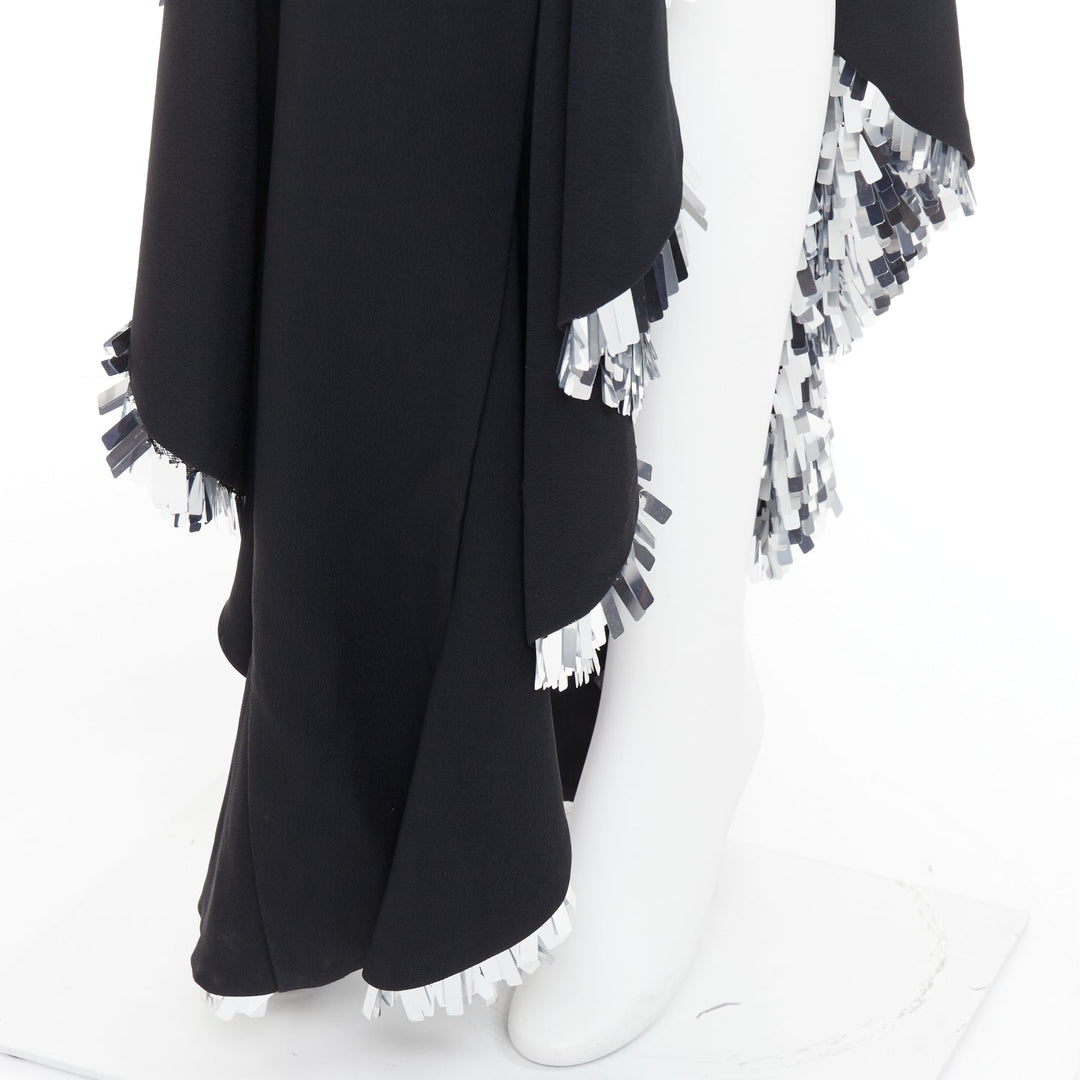 rare ALEXANDRE VAUTHIER COUTURE SS2023 Runway black silver sequin ruffle dress