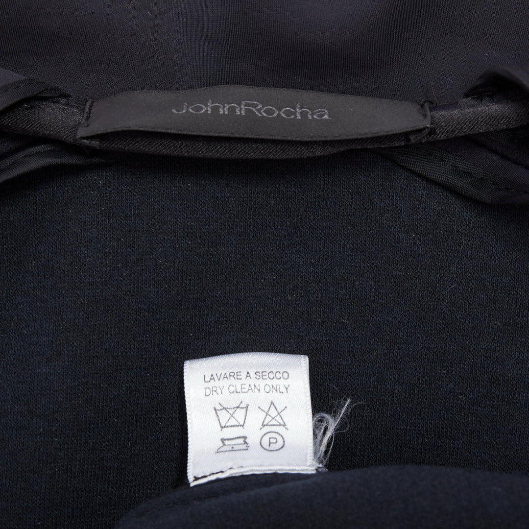 JOHN ROCHA Vintage black scuba panelled shoulder minimal coat UK40 L