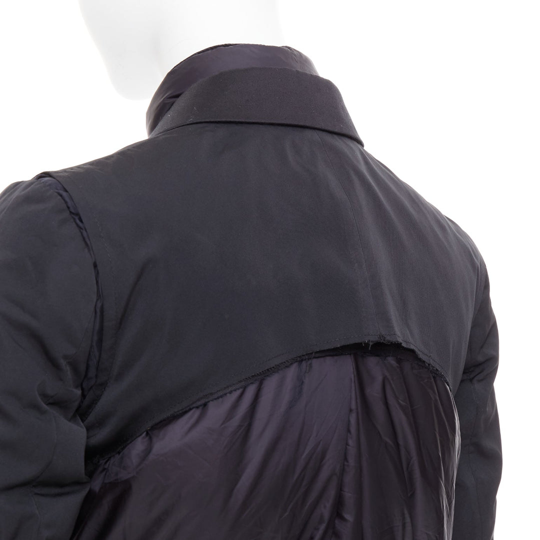 MONCLER G32-003 black layered down filled puffer tuxedo blazer top