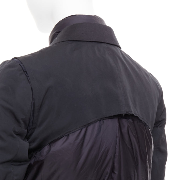 MONCLER G32-003 black layered down filled puffer tuxedo blazer top