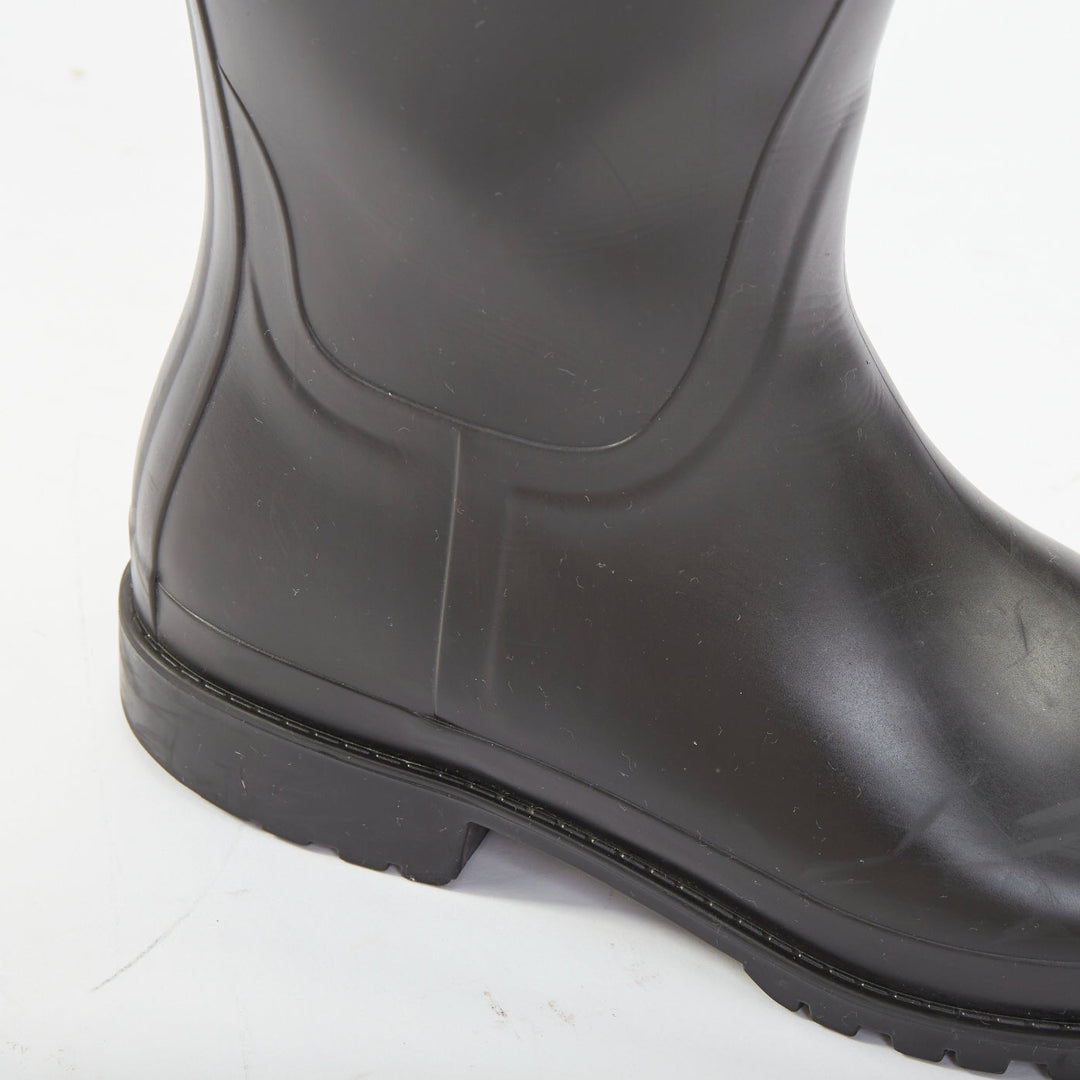 SAINT LAURENT 2016 Runway Festival matte black rubber buckle rain boots EU39
