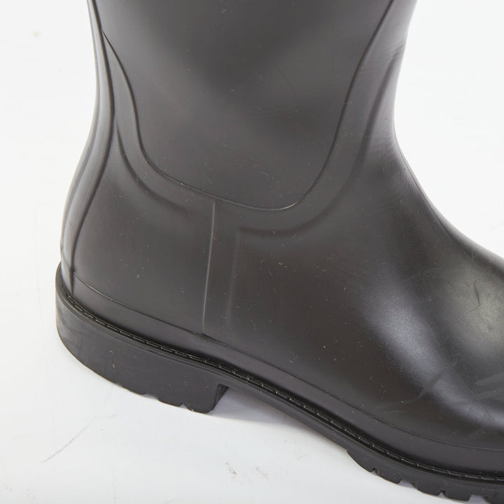 SAINT LAURENT 2016 Runway Festival matte black rubber buckle rain boots EU39