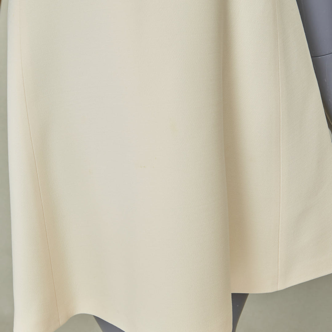 DIOR Bridal ivory wool silk crepe lace bib cocktail dress FR38 M
