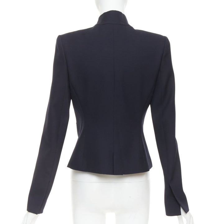 ALEXANDRE VAUTHIER COUTURE AW2023 Runway navy  military collar officer jacket