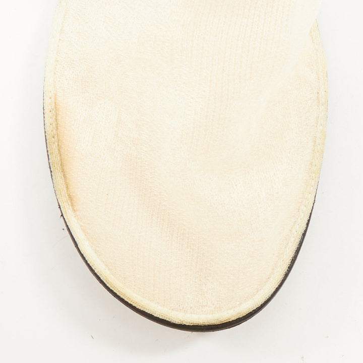 THE ROW Sock Mesh white sheer nylon black leather sole minimal ballet flats EU38