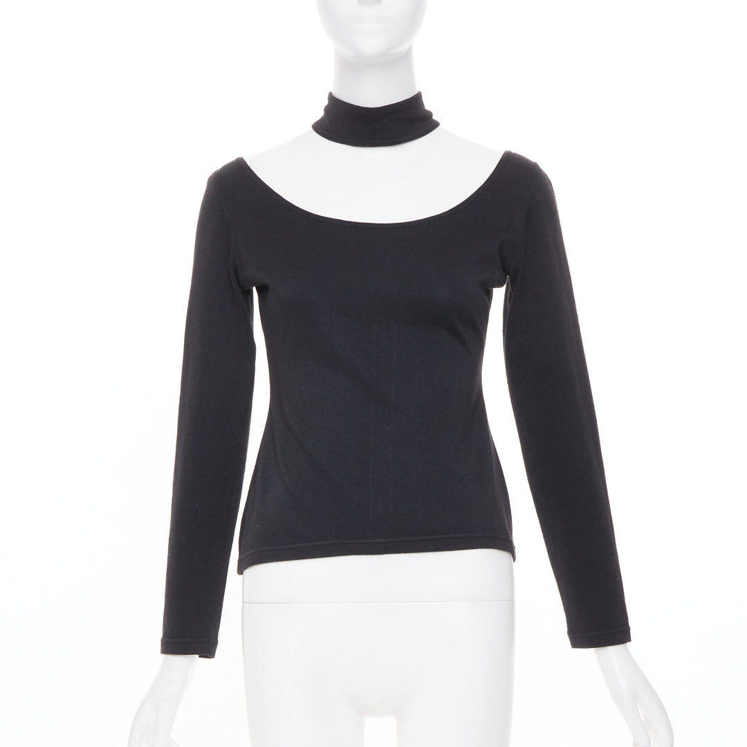 JEAN PAUL GAULTIER Vintage Junior black scoop neck choker cutout top IT40 S