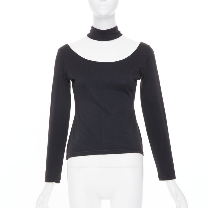 JEAN PAUL GAULTIER Vintage Junior black scoop neck choker cutout top IT40 S