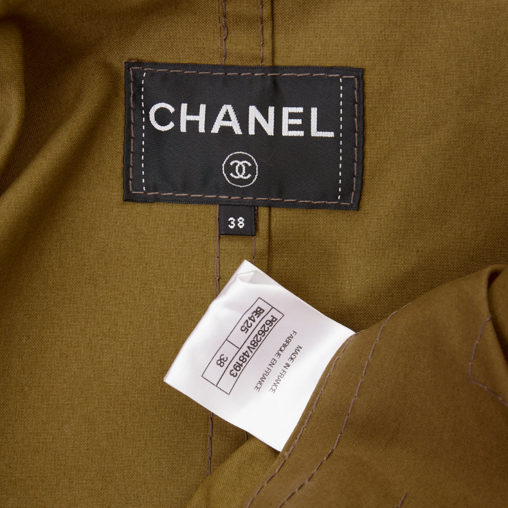 CHANEL 20C Runway multipocket bronze cotton safari jacket FR42 L