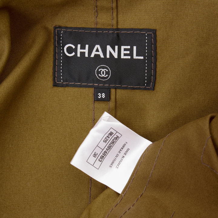 CHANEL 20C Runway multipocket bronze cotton safari jacket FR42 L