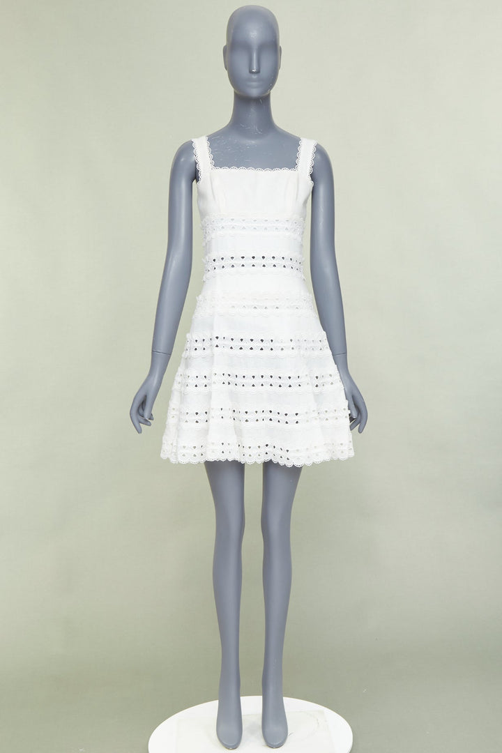 ZIMMERMANN white 100% linen embroidered anglais cotton sundress Sz.2 M
