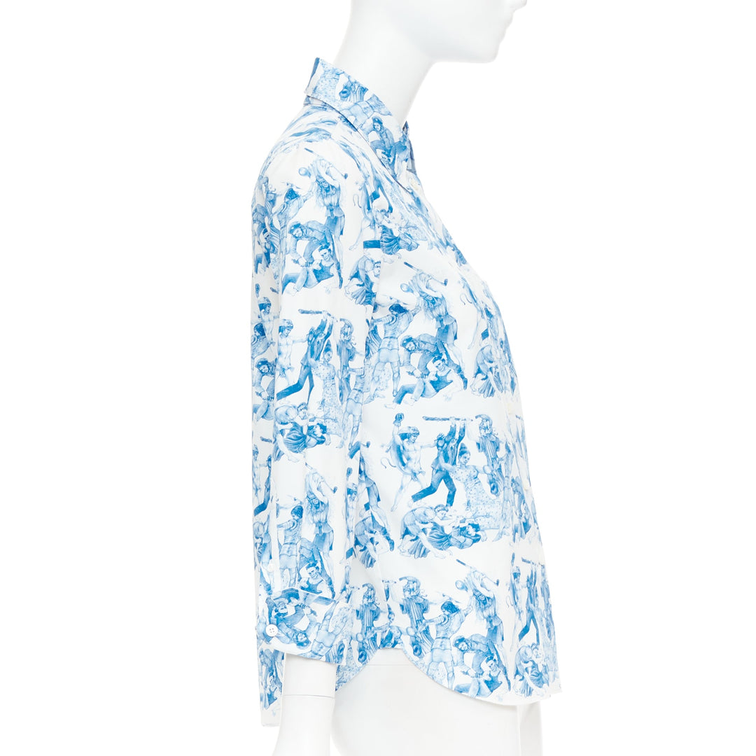 PRADA 2016 Christophe Chemin The Important Ones blue white cuff shirt IT38 X