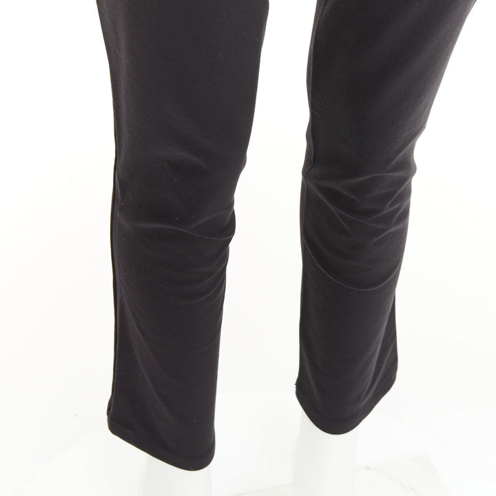 VICTORIA BECKHAM black polyamide high waisted navy gold button pants UK6 XS