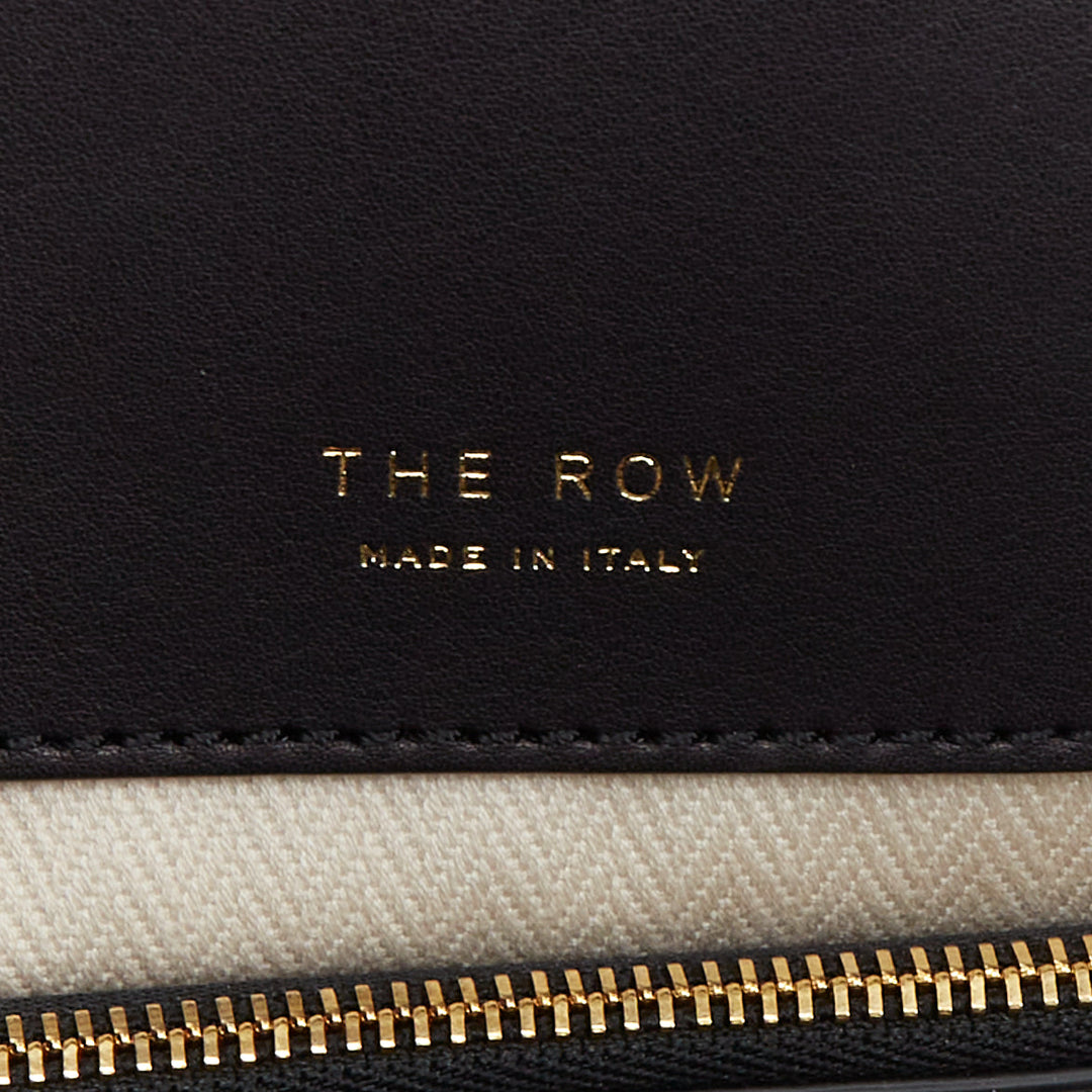 THE ROW 2024 Margaux East West Clutch black saddle leather handbag