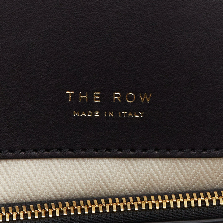 THE ROW 2024 Margaux East West Clutch black saddle leather handbag