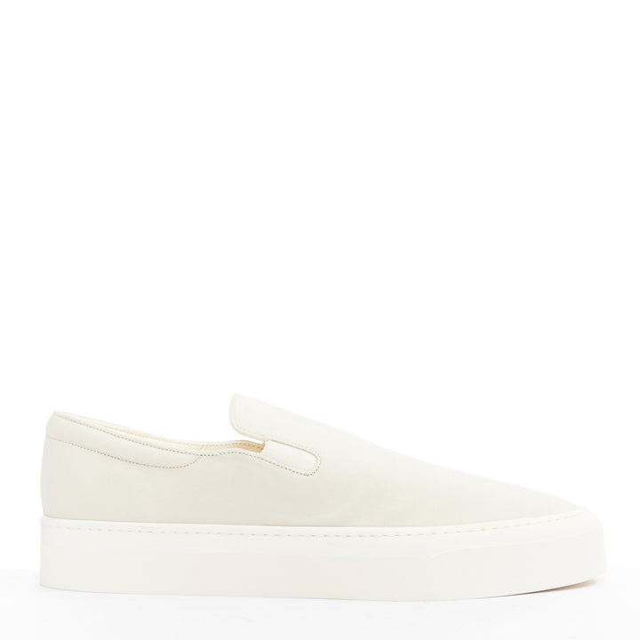THE ROW Marie H light grey canvas classic platform skate sneaker slip on EU38