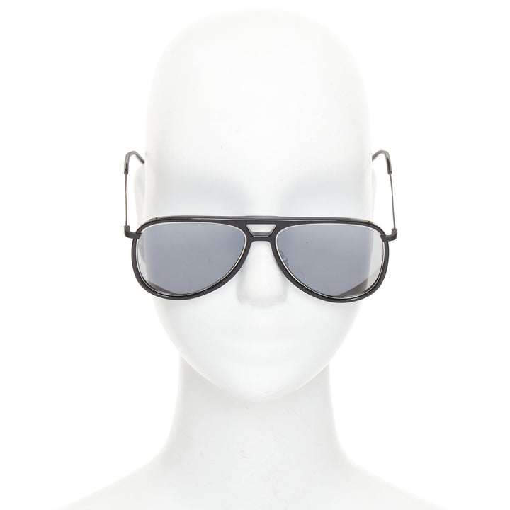 SAINT LAURENT 2017 Classic 11 Rim 002 black metal smoke mirror sunglasses