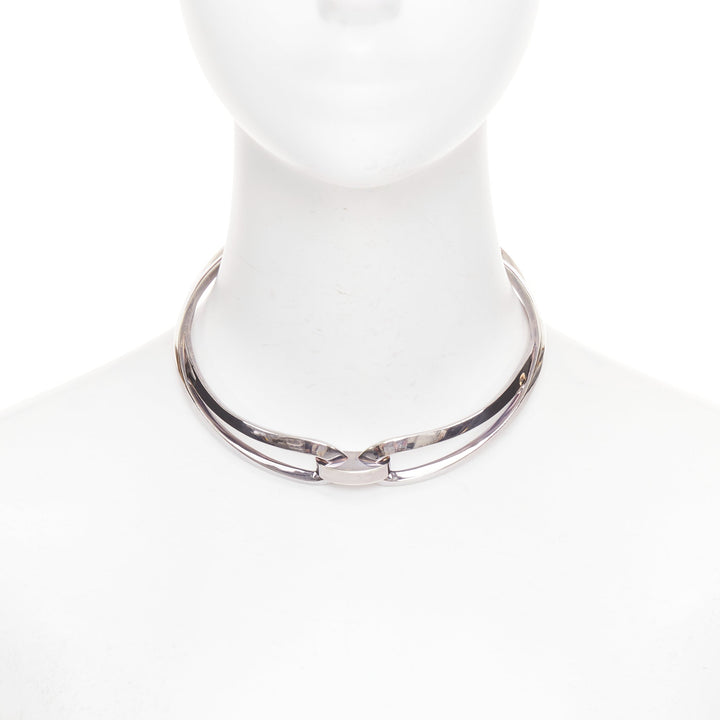 HERMES Infinity Choker Collier Infini 925 Silver twisted loop torque choker