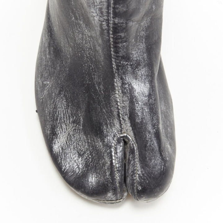 MARTIN MARGIELA 1990's Vintage black silver handpainted tabi boot EU39
