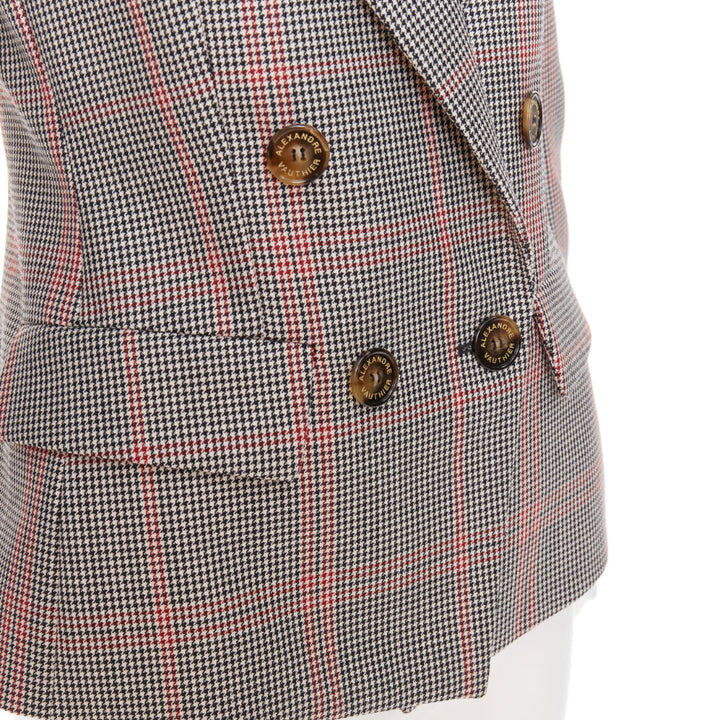 ALEXANDRE VAUTHIER COUTURE SS2021 Runway grey red plaid double breasted blazer
