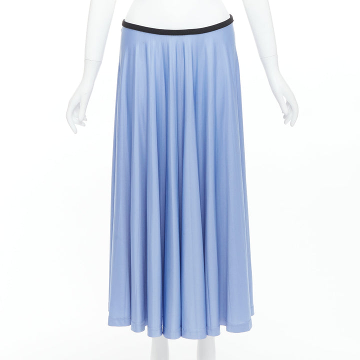 OLD CELINE Phoebe Philo sky blue pleated black waistband skirt FR34 XS