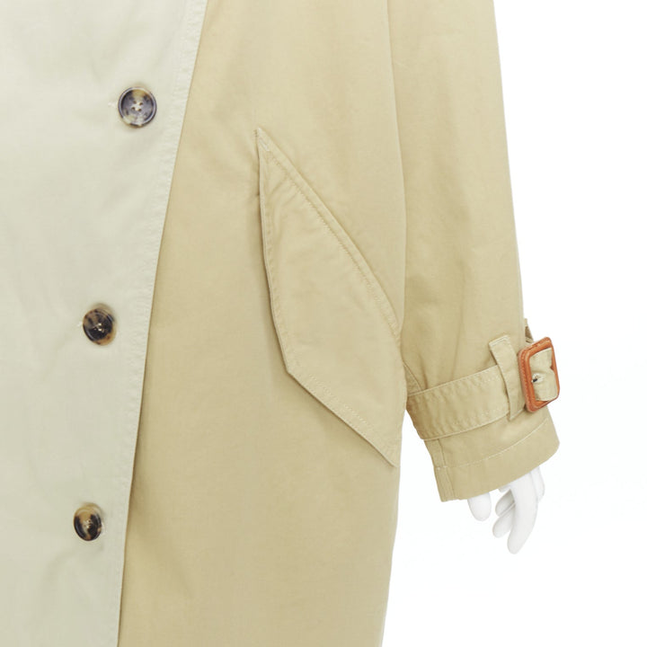 ISABEL MARANT 2023 Runway Ebani beige tone cotton drawstring trench coat FR34 XS