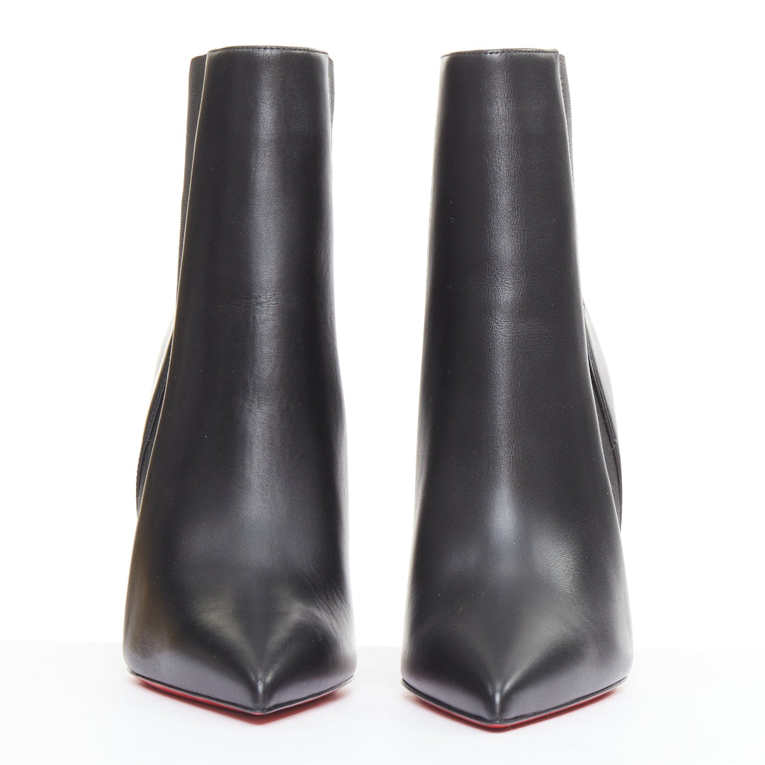 CHRISTIAN LOUBOUTIN Chelsea Chick Booty 100 black gusset ankle boots EU38 US8