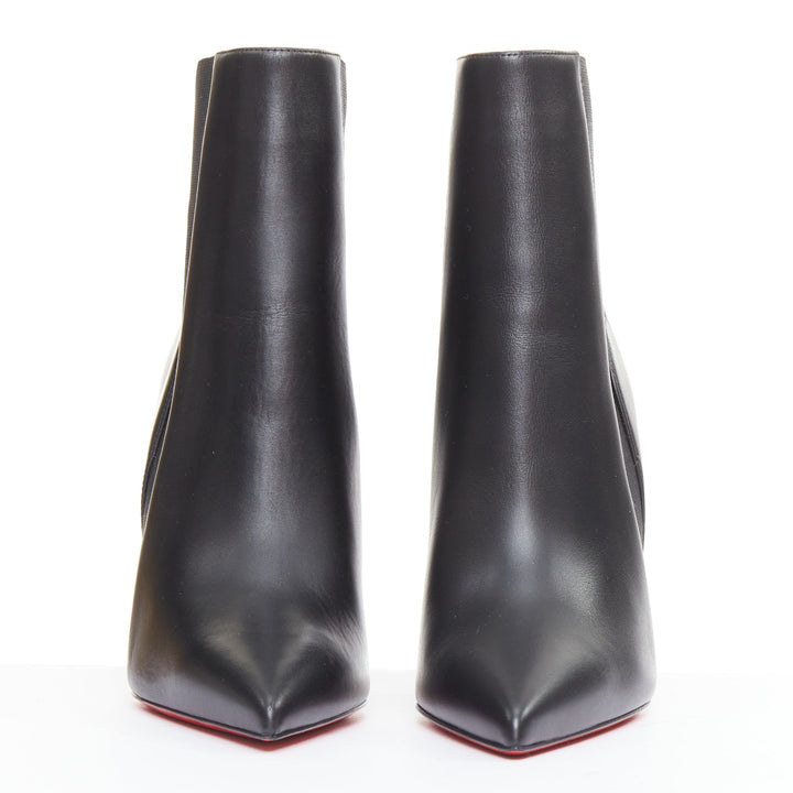 CHRISTIAN LOUBOUTIN Chelsea Chick Booty 100 black gusset ankle boots EU38 US8