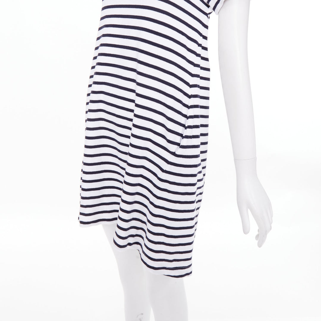SACAI 2018 striped cut out back poplin panel asymmetric apparel dress JP2 M