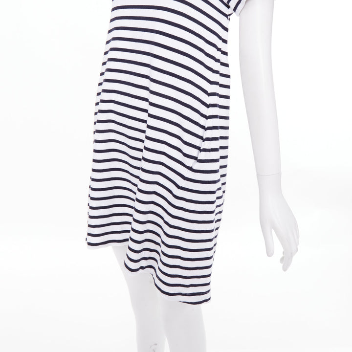 SACAI 2018 striped cut out back poplin panel asymmetric apparel dress JP2 M
