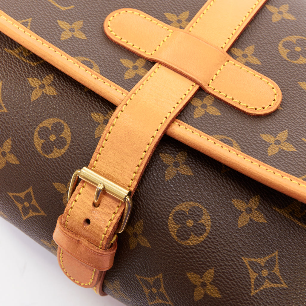 LOUIS VUITTON Marne brown LV monogram honey leather duffle crossbody bag