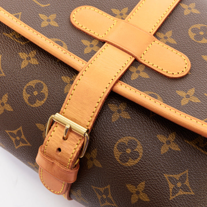 LOUIS VUITTON Marne brown LV monogram honey leather duffle crossbody bag
