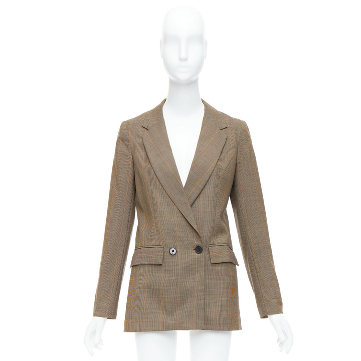 REFORMATION brown eco friendly surplus fabric checkered blazer XS