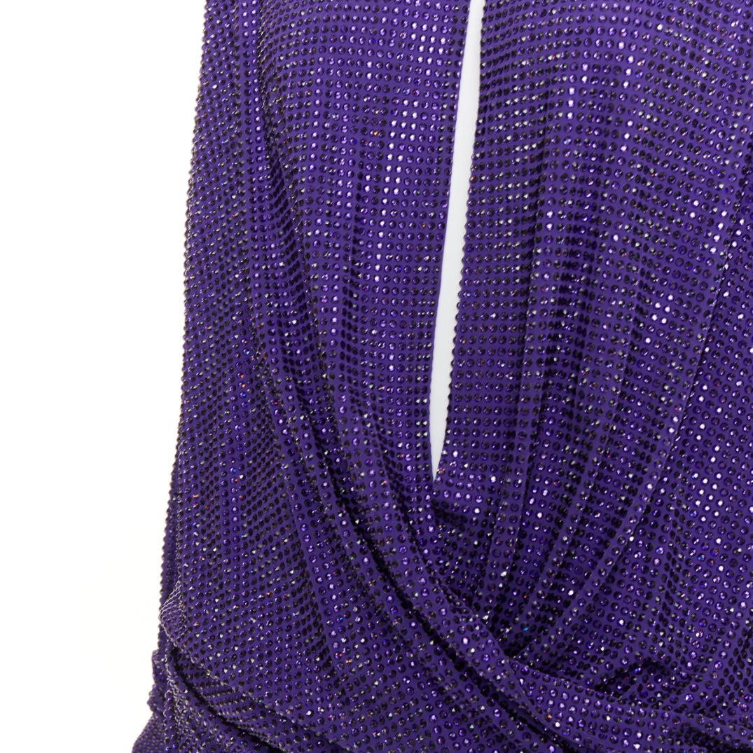 ALEXANDRE VAUTHIER COUTURE SS2018 Runway purple strass crystal power mini dress