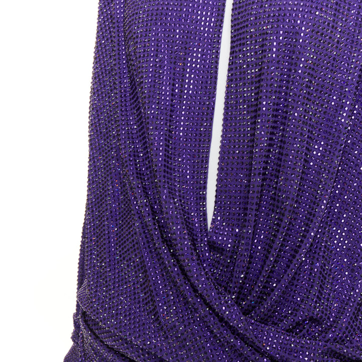 ALEXANDRE VAUTHIER COUTURE SS2018 Runway purple strass crystal power mini dress